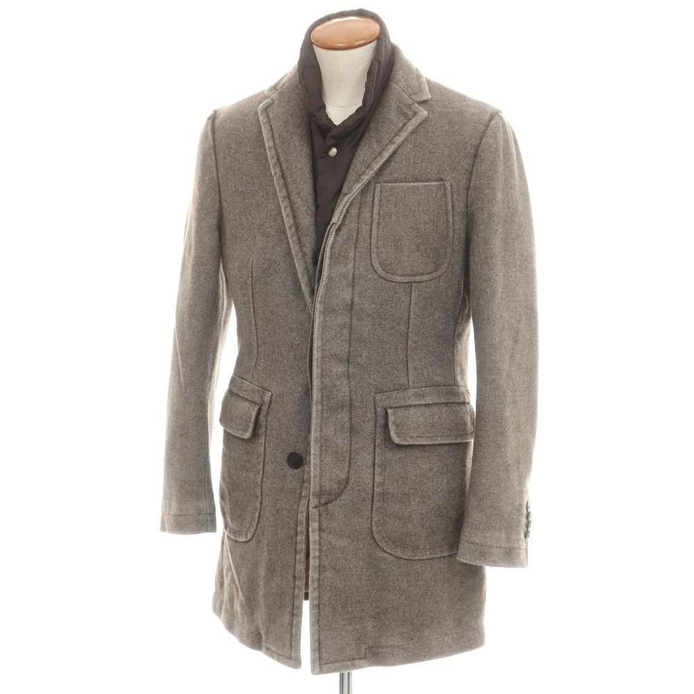 【中古】シーピーカンパニー C.P.Company ウールポリエステル 中綿 チェスターフィールドコート グレイッシュブラウン【 46 】【 状態ランクC 】【 メンズ 】