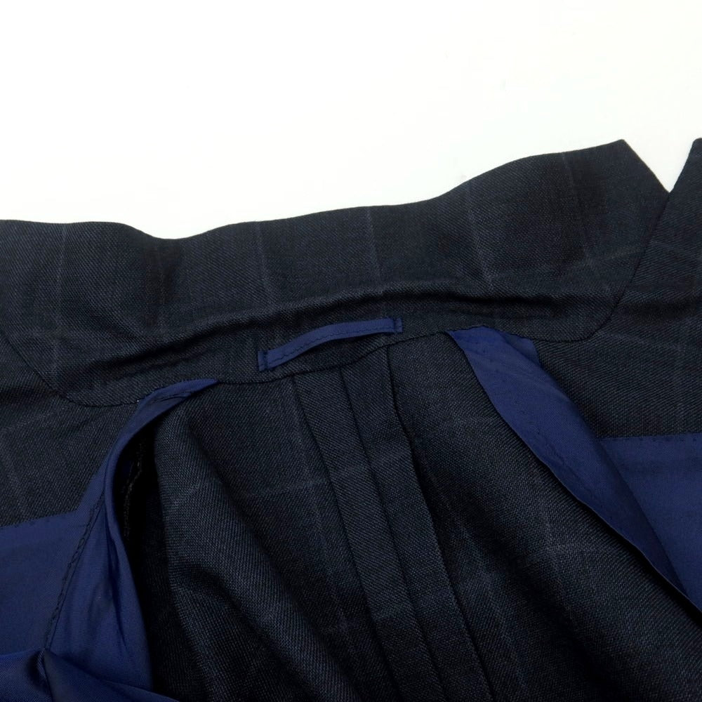【中古】リングヂャケット RING JACKET ウール チェック 3つボタンスーツ グレイッシュネイビー【 44 】【 状態ランクC 】【 メンズ 】
