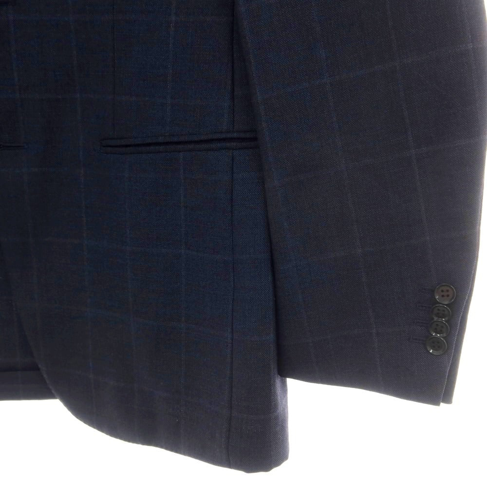 【中古】リングヂャケット RING JACKET ウール チェック 3つボタンスーツ グレイッシュネイビー【 44 】【 状態ランクC 】【 メンズ 】