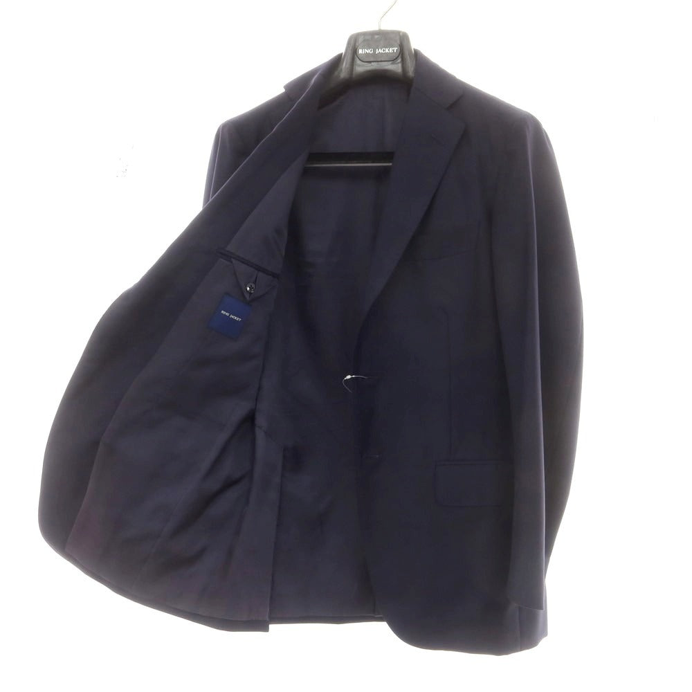 【中古】リングヂャケット RING JACKET ウール 3つボタンスーツ ネイビー【 44 】【 状態ランクC 】【 メンズ 】