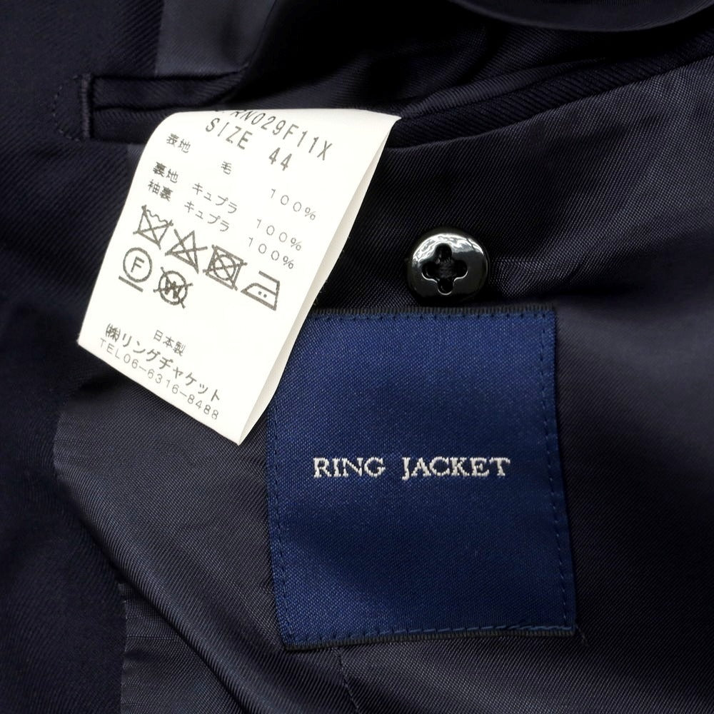 【中古】リングヂャケット RING JACKET ウール 3つボタンスーツ ネイビー【 44 】【 状態ランクC 】【 メンズ 】