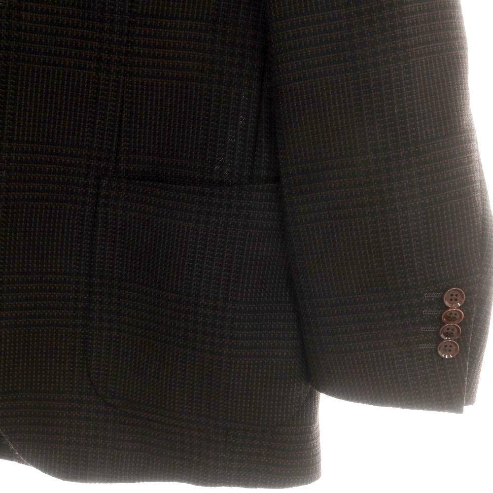 【中古】リングヂャケット RING JACKET ウール チェック テーラードジャケット ダークブラウンxブラック【 44 】【 状態ランクC 】【 メンズ 】
