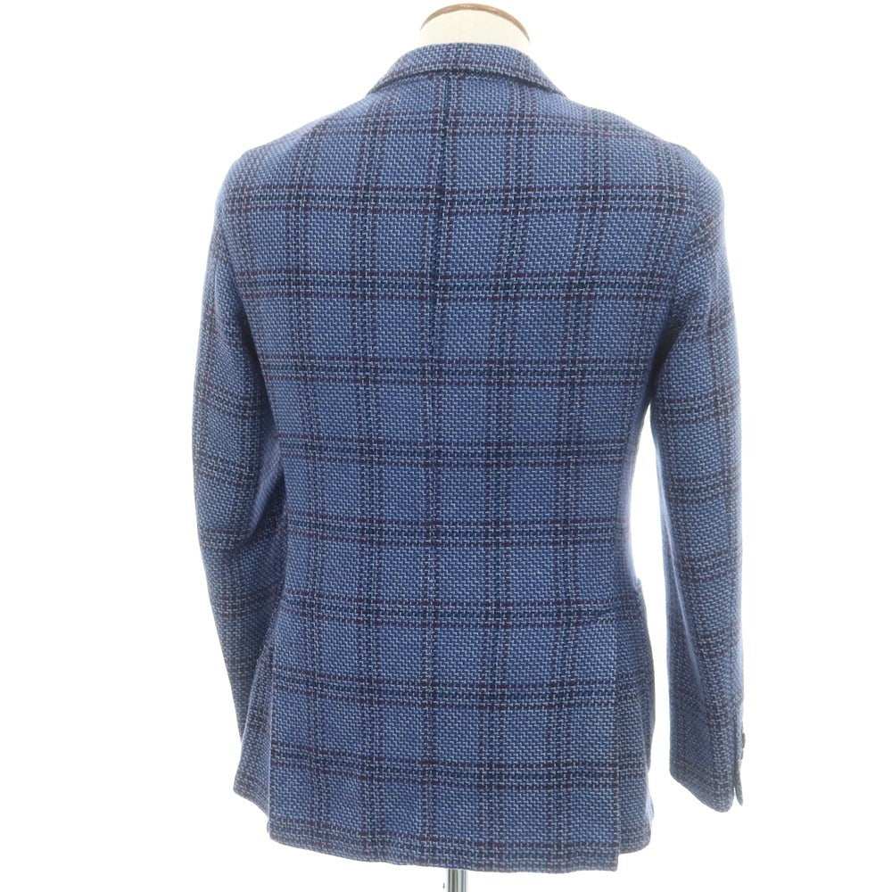 【中古】エルビーエム1911 L.B.M.1911 コットンウールシルク チェック 2B カジュアルジャケット ブルーxパープル【 46 】【 状態ランクB 】【 メンズ 】