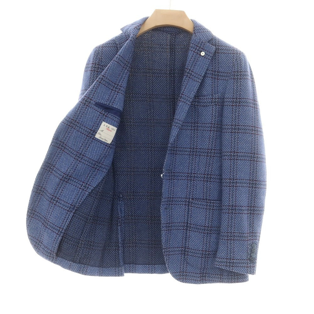 【中古】エルビーエム1911 L.B.M.1911 コットンウールシルク チェック 2B カジュアルジャケット ブルーxパープル【 46 】【 状態ランクB 】【 メンズ 】