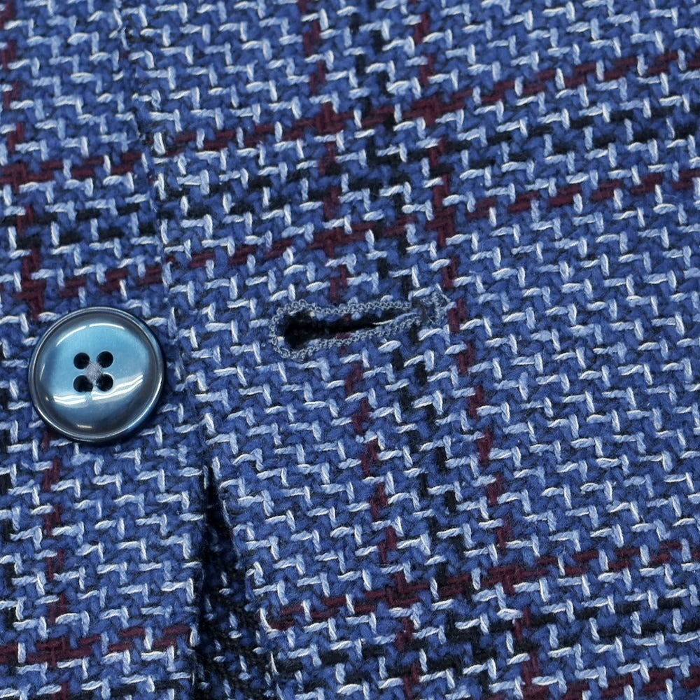 【中古】エルビーエム1911 L.B.M.1911 コットンウールシルク チェック 2B カジュアルジャケット ブルーxパープル【 46 】【 状態ランクB 】【 メンズ 】