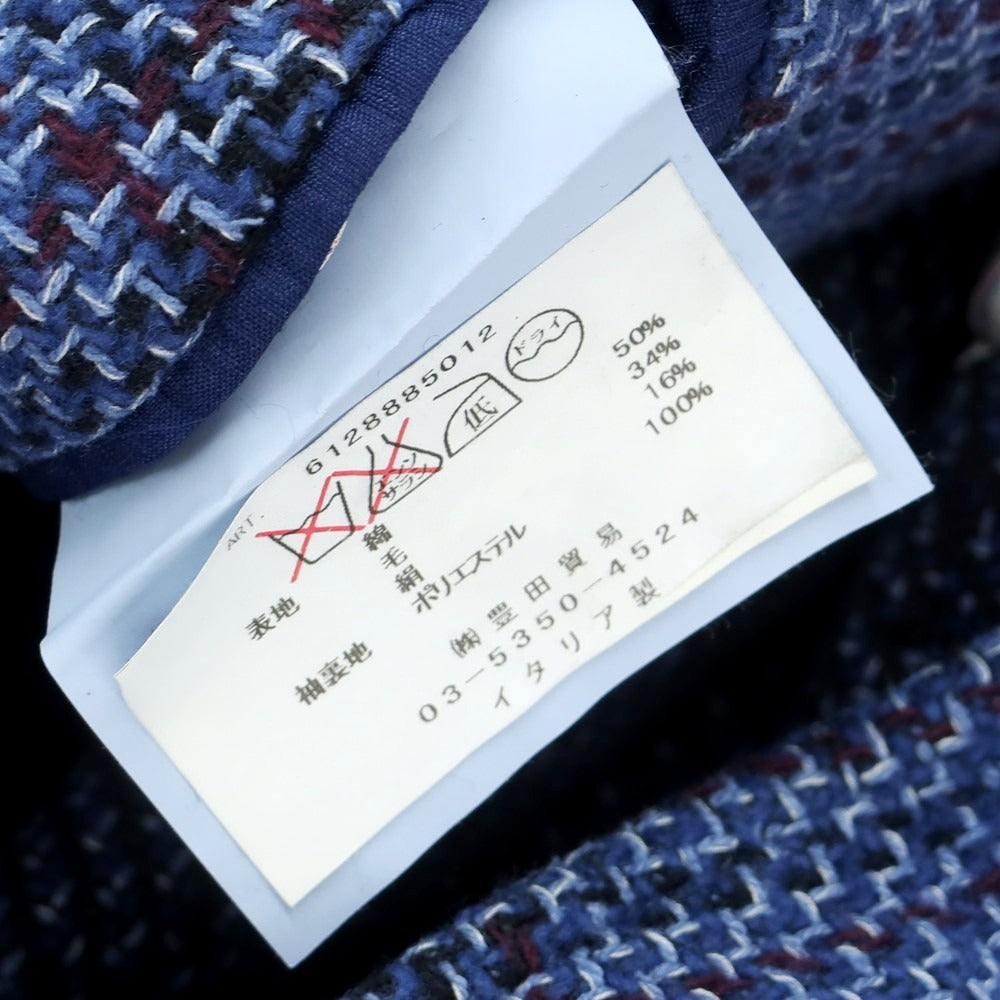 【中古】エルビーエム1911 L.B.M.1911 コットンウールシルク チェック 2B カジュアルジャケット ブルーxパープル【 46 】【 状態ランクB 】【 メンズ 】