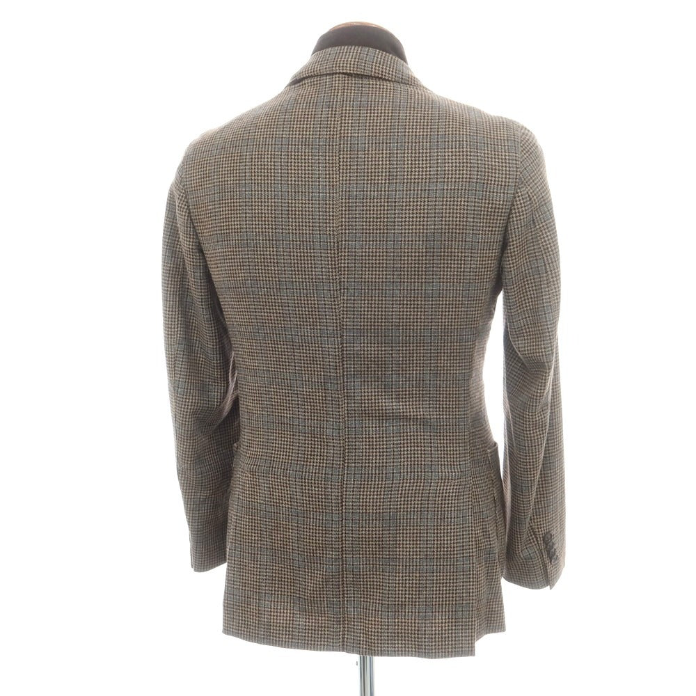 【中古】エルビーエム1911 L.B.M.1911 ウール チェック 2B カジュアルジャケット ブラウンxベージュ【 46 】【 状態ランクC 】【 メンズ 】