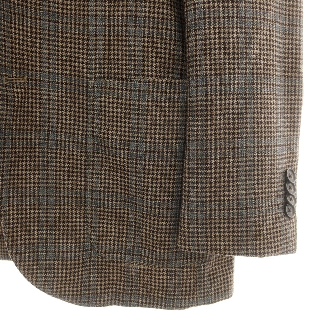 【中古】エルビーエム1911 L.B.M.1911 ウール チェック 2B カジュアルジャケット ブラウンxベージュ【 46 】【 状態ランクC 】【 メンズ 】