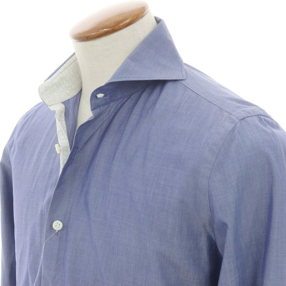 【中古】フラルボ FRALBO コットン ホリゾンタルカラー カジュアルシャツ ブルー【 M 】【 状態ランクC 】【 メンズ 】