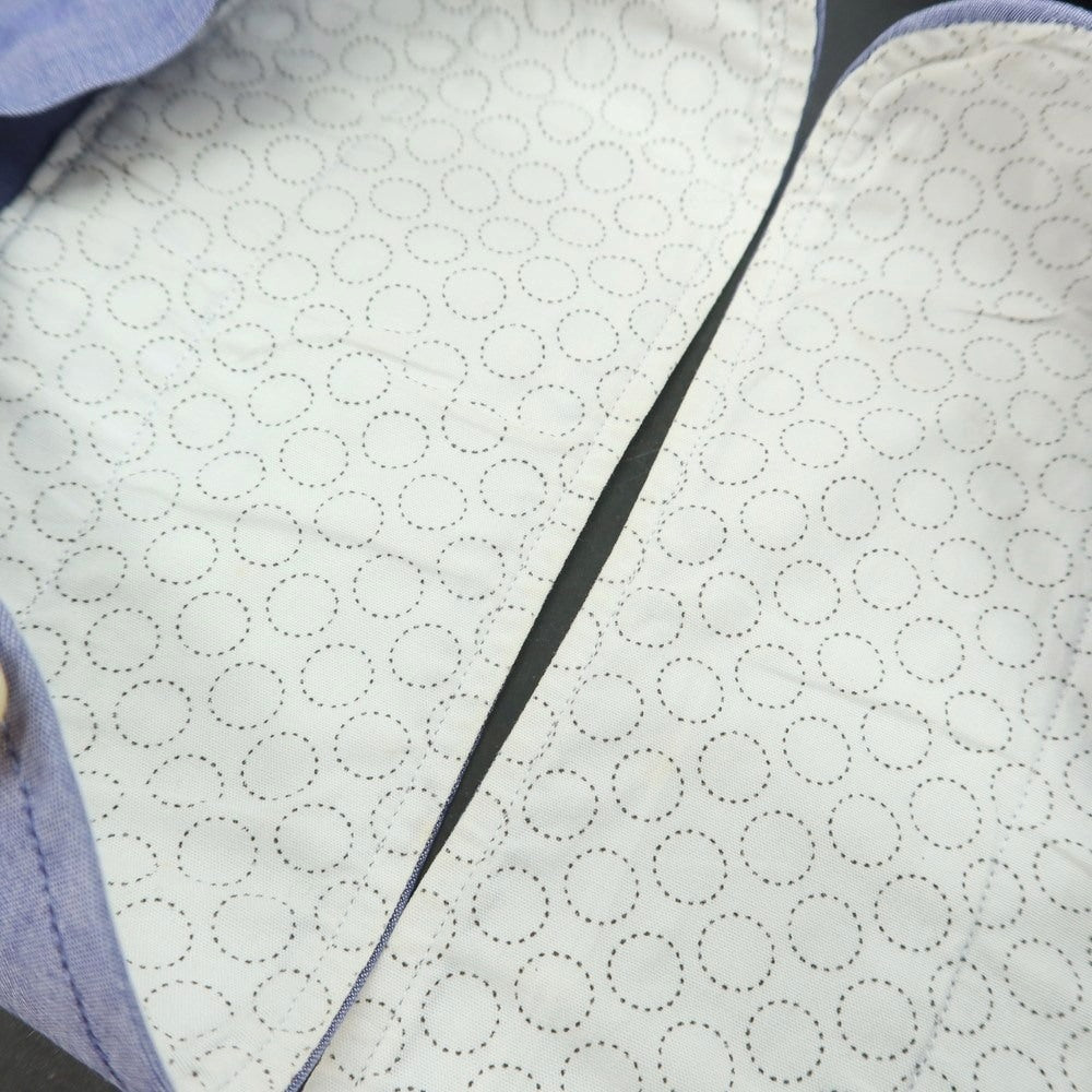 【中古】フラルボ FRALBO コットン ホリゾンタルカラー カジュアルシャツ ブルー【 M 】【 状態ランクC 】【 メンズ 】