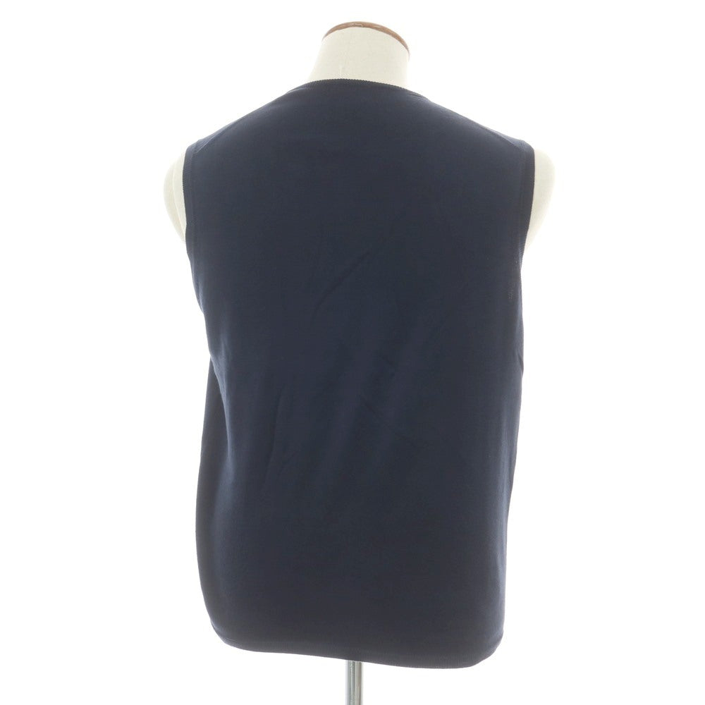 【中古】クルチアーニ CRUCIANI ハイゲージ コットン Vネック ニットベスト ネイビー【 48 】【 状態ランクC 】【 メンズ 】