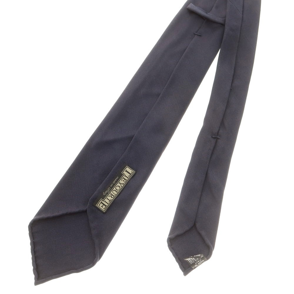 【中古】タイユアタイ TIE YOUR TIE セッテピエゲ シルクコットン 無地ネクタイ ネイビー【 状態ランクC 】【 メンズ 】