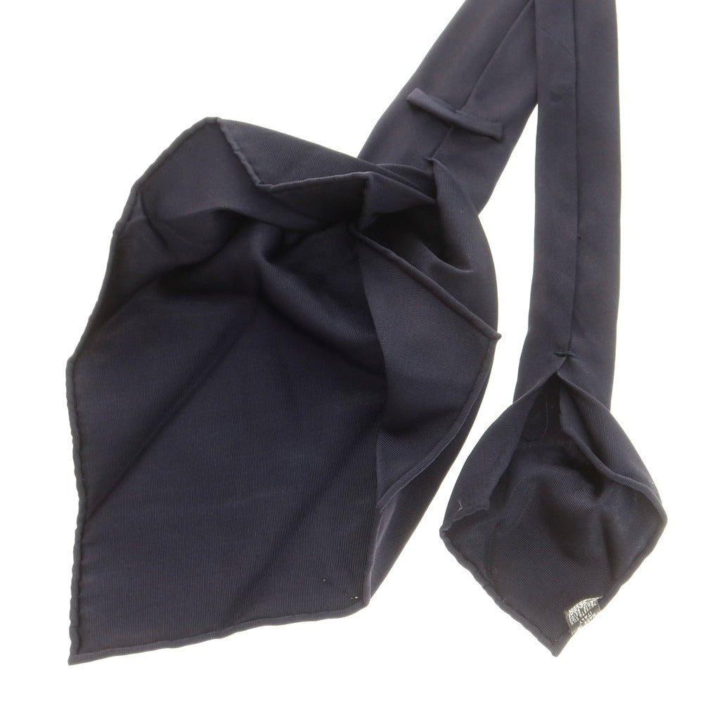 【中古】タイユアタイ TIE YOUR TIE セッテピエゲ シルクコットン 無地ネクタイ ネイビー【 状態ランクC 】【 メンズ 】