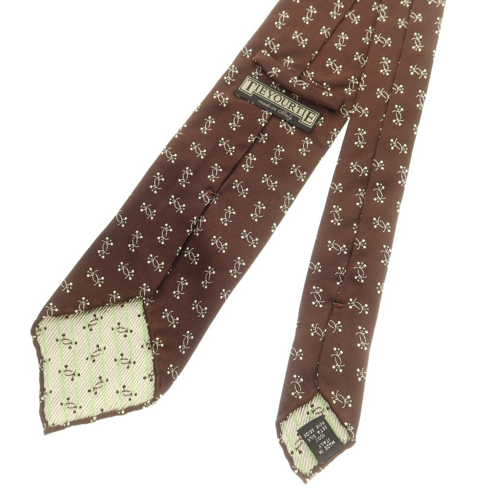 【中古】タイユアタイ TIE YOUR TIE シルク 小紋柄ネクタイ ダークブラウン【 状態ランクB 】【 メンズ 】