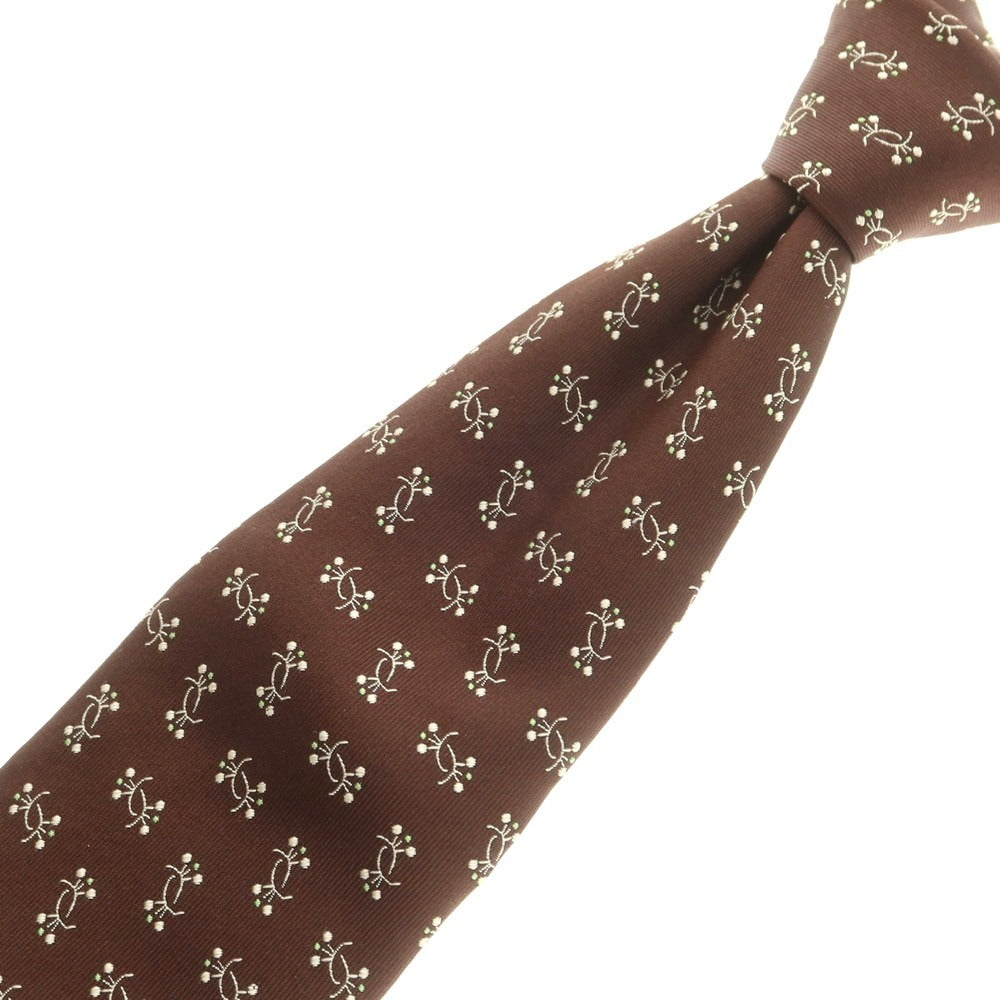 【中古】タイユアタイ TIE YOUR TIE シルク 小紋柄ネクタイ ダークブラウン【 状態ランクB 】【 メンズ 】