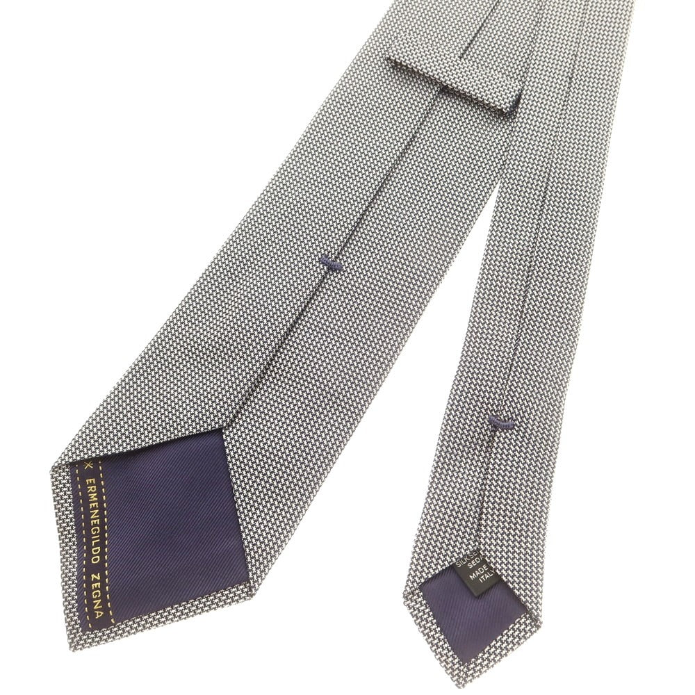 【中古】エルメネジルドゼニア Ermenegildo Zegna シルク ネクタイ ブラックxホワイト【 状態ランクB 】【 メンズ 】