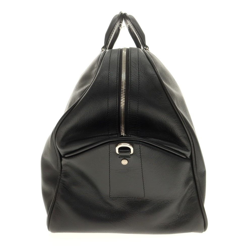 【中古】エルメネジルドゼニア Ermenegildo Zegna レザー ボストンバッグ ブラック【 状態ランクB 】【 メンズ 】