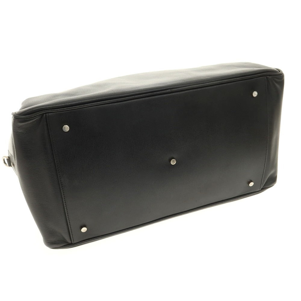 【中古】エルメネジルドゼニア Ermenegildo Zegna レザー ボストンバッグ ブラック【 状態ランクB 】【 メンズ 】