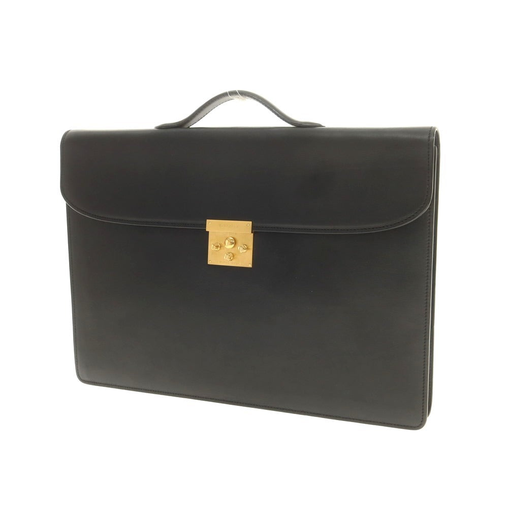 【中古】ヴァレクストラ バレクストラ Valextra SHERLOCK VLレザー ブリーフケース ブラック【 状態ランクC 】【 メンズ 】