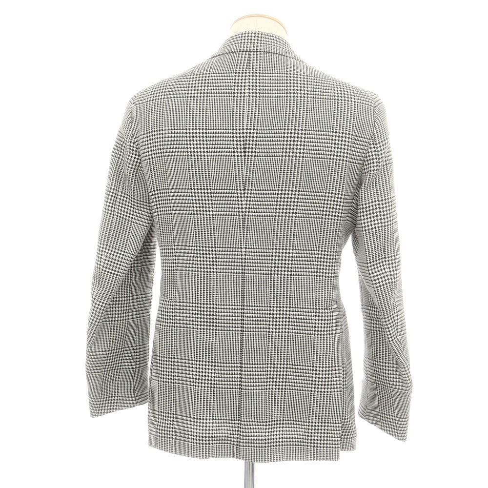 【新品アウトレット】タリアトーレ TAGLIATORE リネンコットン グレンチェック テーラードジャケット ブラックxホワイト【 44 】【 状態ランクN- 】【 メンズ 】