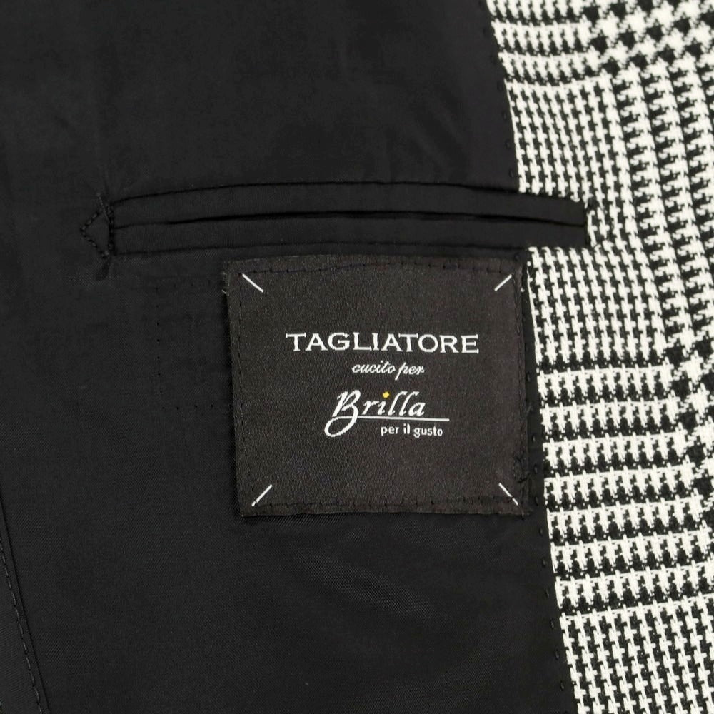 【新品アウトレット】タリアトーレ TAGLIATORE リネンコットン グレンチェック テーラードジャケット ブラックxホワイト【 44 】【 状態ランクN- 】【 メンズ 】