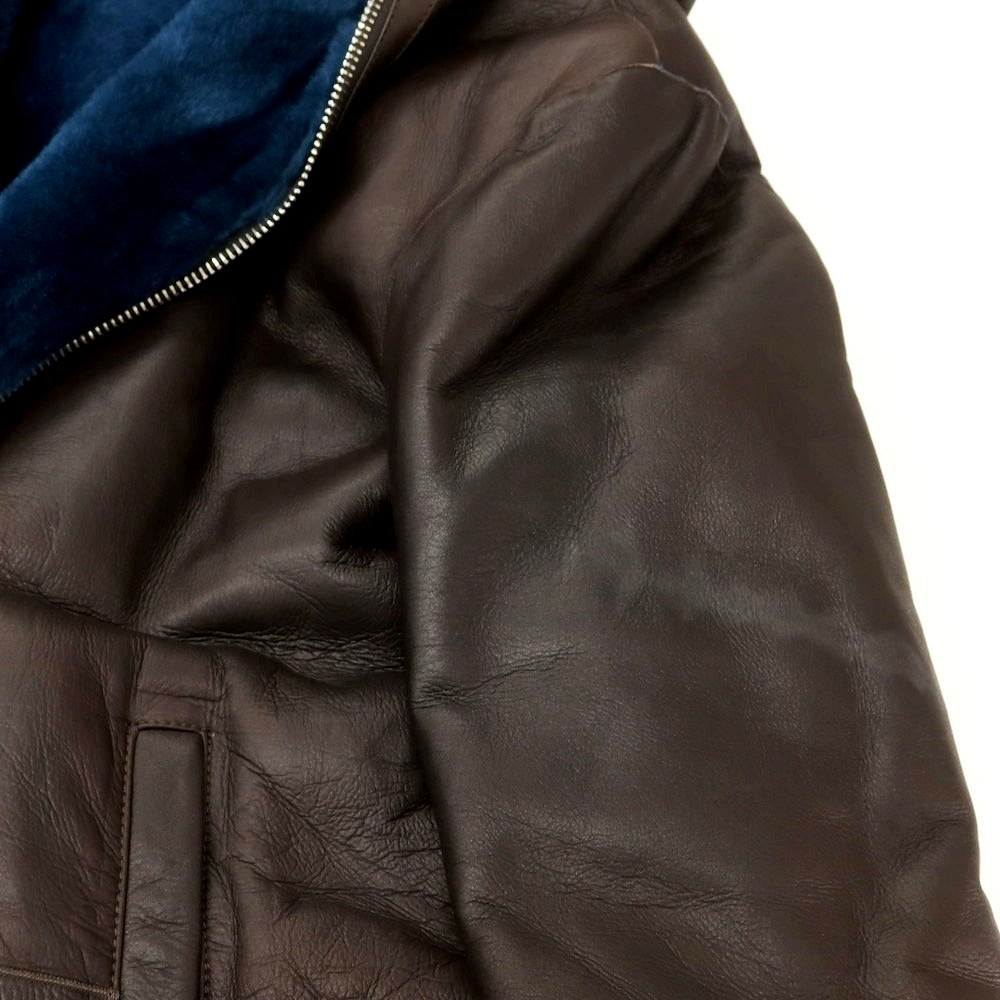 【新品アウトレット】タリアトーレ TAGLIATORE Shearling ラムムートン フーデッドコート ダークブラウンxダークブルー【 52 】【 状態ランクN- 】【 メンズ 】