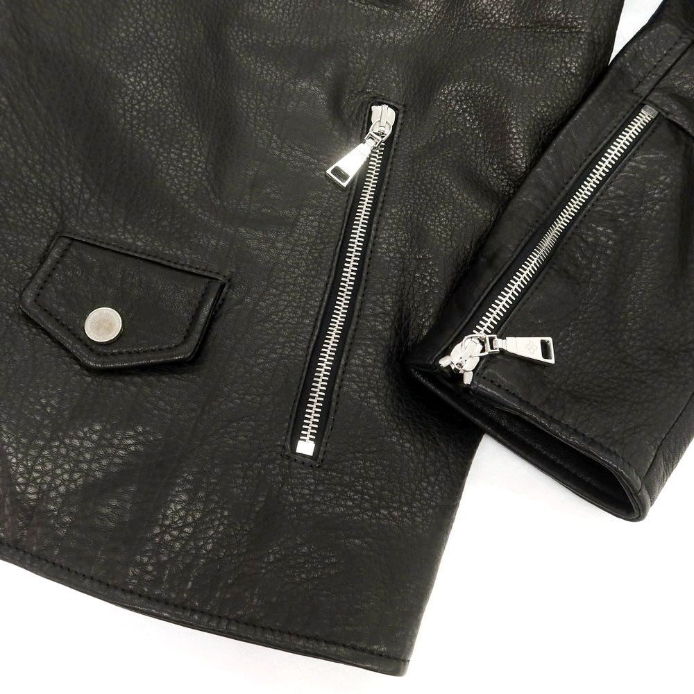 【新品アウトレット】タリアトーレ TAGLIATORE ラムレザー ダブルライダースジャケット ブラック【 48 】【 状態ランクN- 】【 メンズ 】