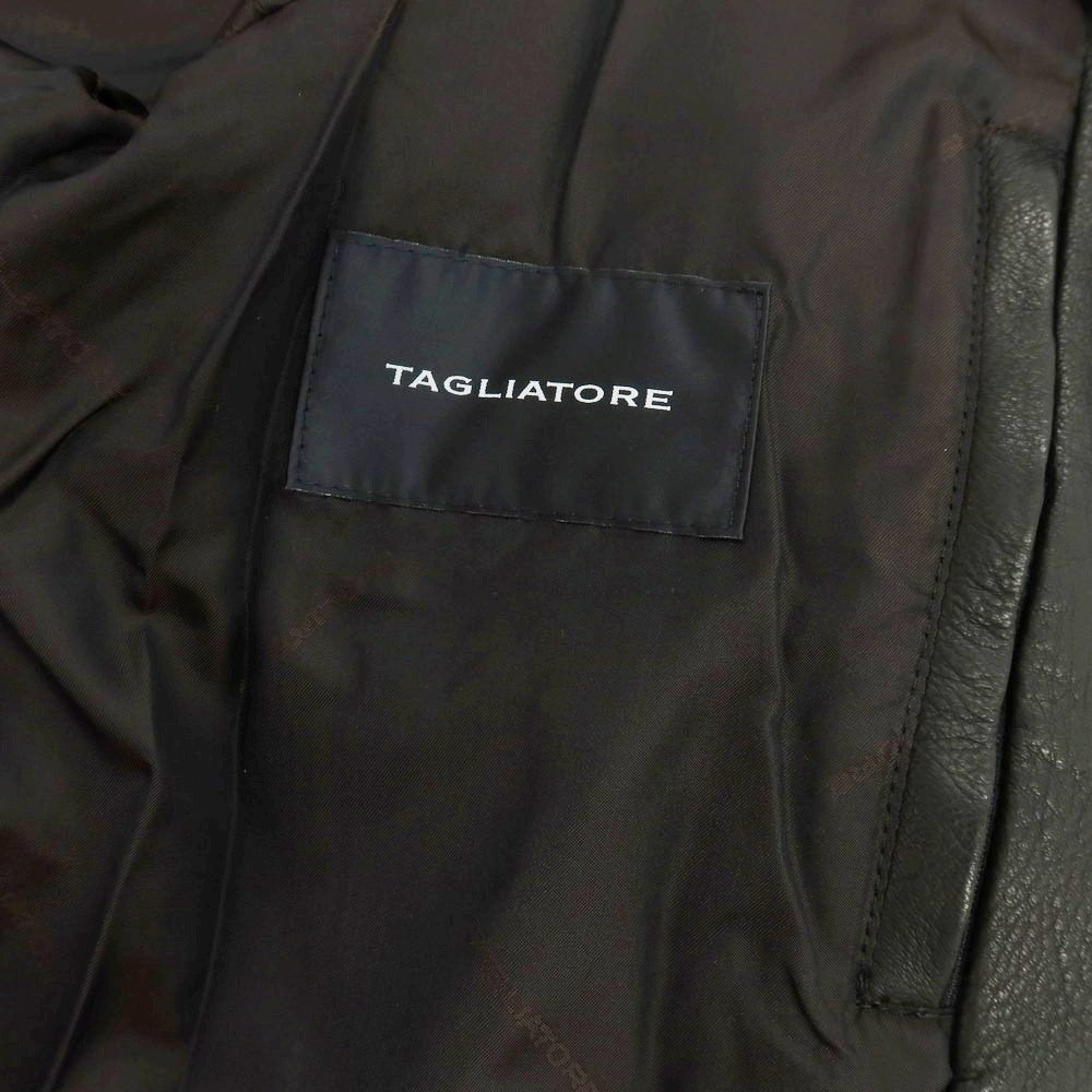 【新品アウトレット】タリアトーレ TAGLIATORE ラムレザー ダブルライダースジャケット ブラック【 48 】【 状態ランクN- 】【 メンズ 】