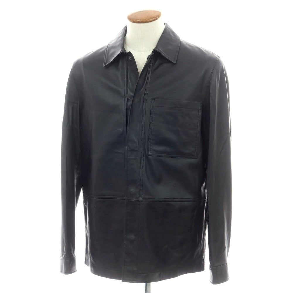 【新品アウトレット】タリアトーレ TAGLIATORE レザー シャツブルゾン ブラック【 48 】【 状態ランクN- 】【 メンズ 】