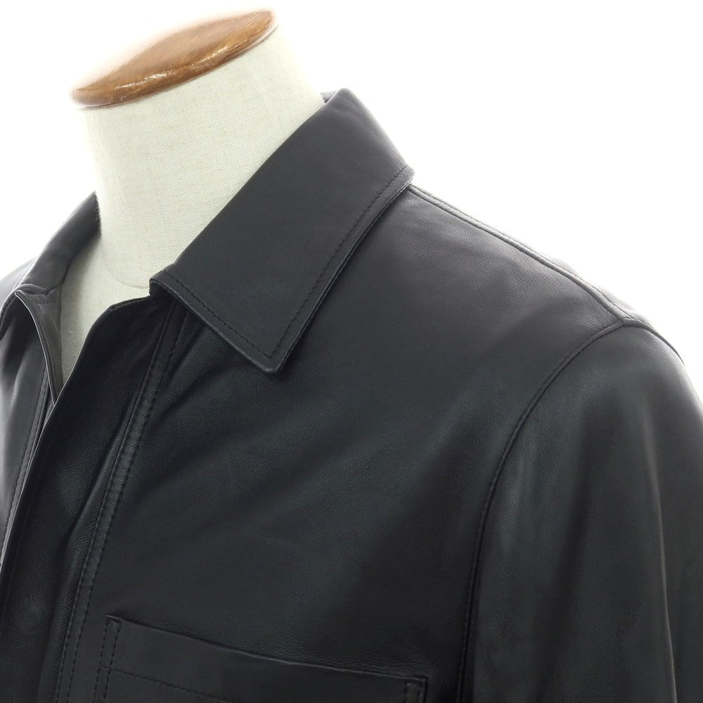 【新品アウトレット】タリアトーレ TAGLIATORE レザー シャツブルゾン ブラック【 48 】【 状態ランクN- 】【 メンズ 】