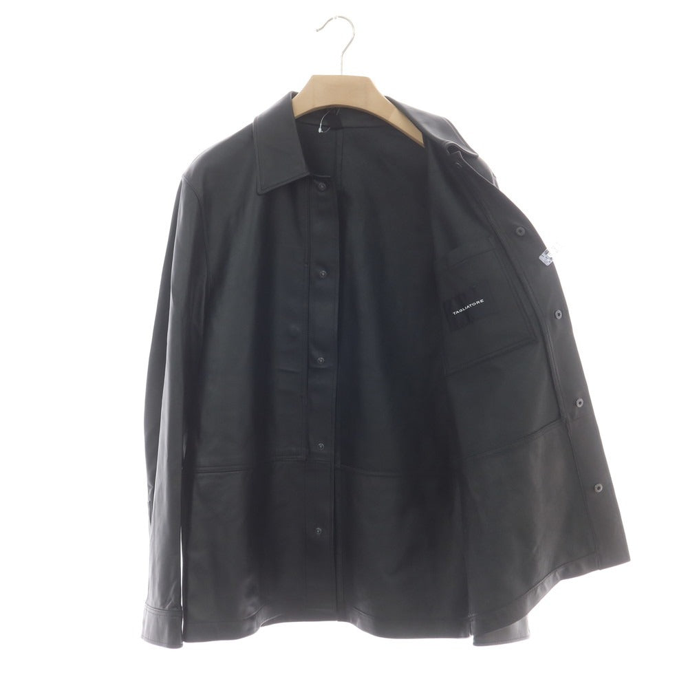 【新品アウトレット】タリアトーレ TAGLIATORE レザー シャツブルゾン ブラック【 48 】【 状態ランクN- 】【 メンズ 】