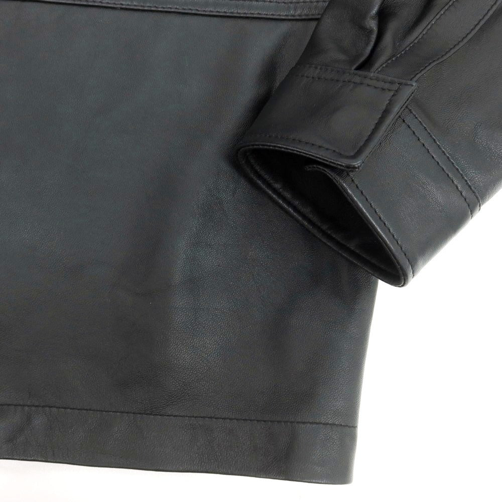 【新品アウトレット】タリアトーレ TAGLIATORE レザー シャツブルゾン ブラック【 48 】【 状態ランクN- 】【 メンズ 】