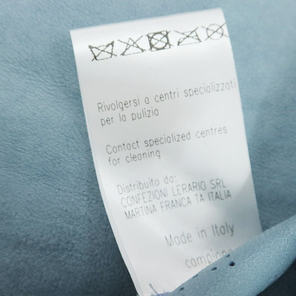 【新品アウトレット】タリアトーレ TAGLIATORE ラムレザースエード シャツジャケット スモーキーブルー【 48 】【 状態ランクN- 】【 メンズ 】