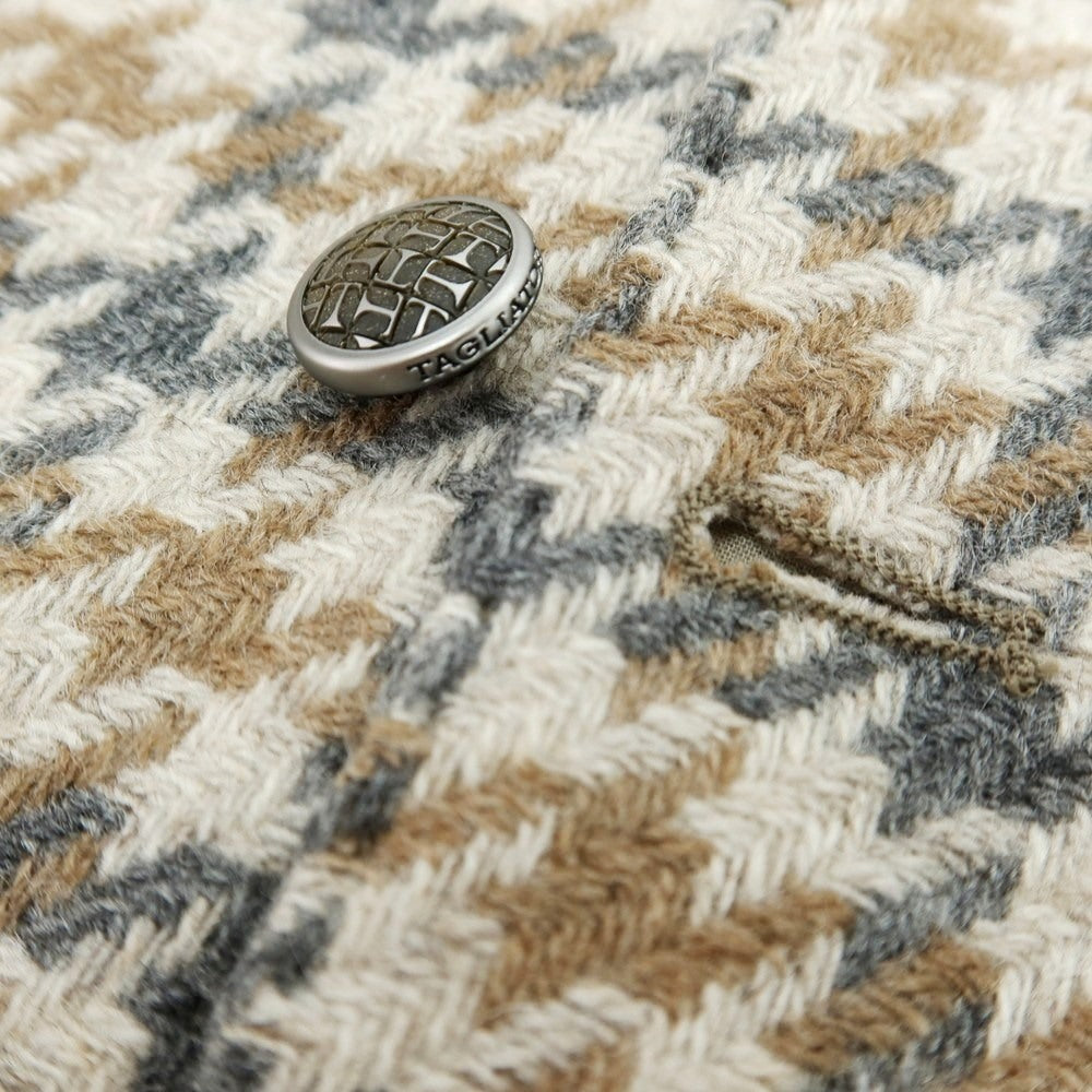 【新品】タリアトーレ TAGLIATORE  ウール チェック ジレベスト ベージュxブラウン【 48 】【 状態ランクN 】【 メンズ 】