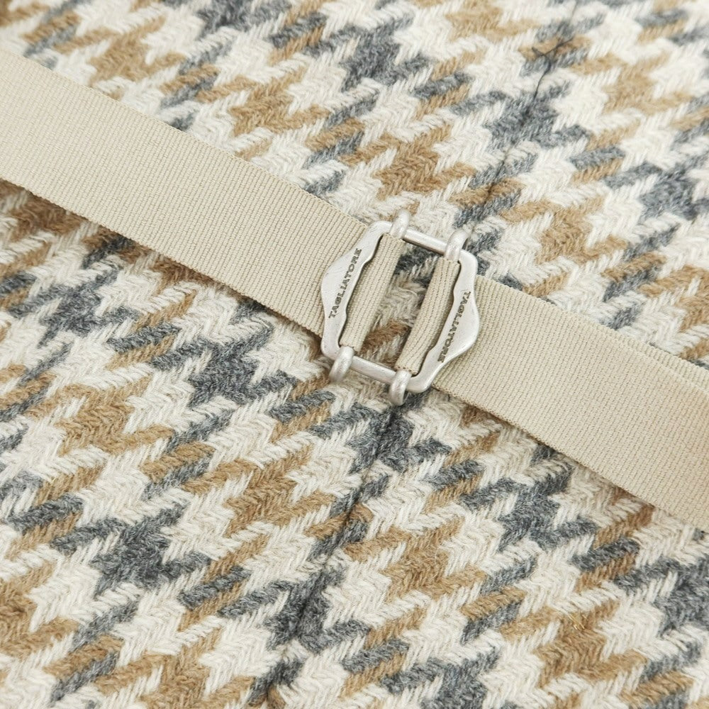 【新品】タリアトーレ TAGLIATORE  ウール チェック ジレベスト ベージュxブラウン【 48 】【 状態ランクN 】【 メンズ 】