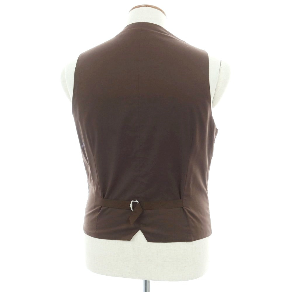 【新品】タリアトーレ TAGLIATORE ウール チェック ジレベスト ブラウン系【 48 】【 状態ランクN 】【 メンズ 】