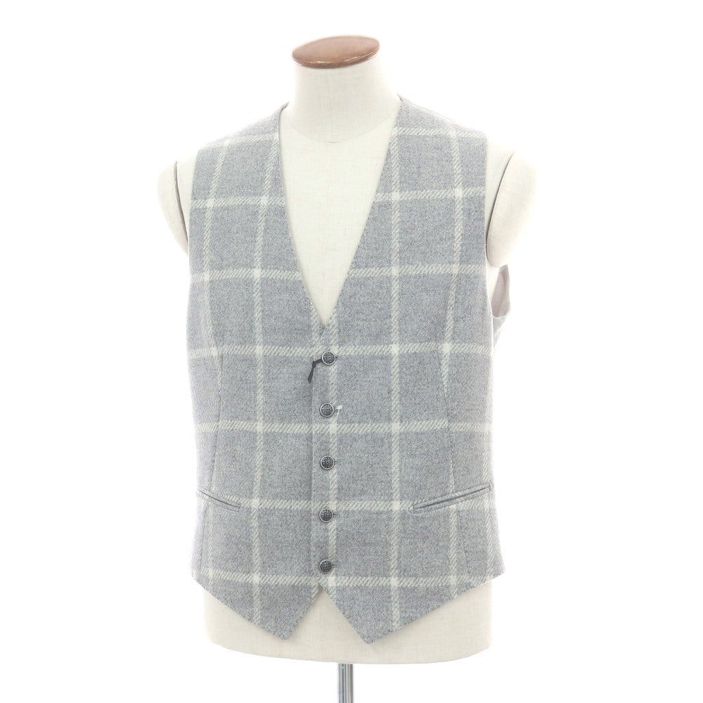 【新品アウトレット】タリアトーレ TAGLIATORE ウールナイロン チェック ジレベスト グレー【 48 】【 状態ランクN- 】【 メンズ 】