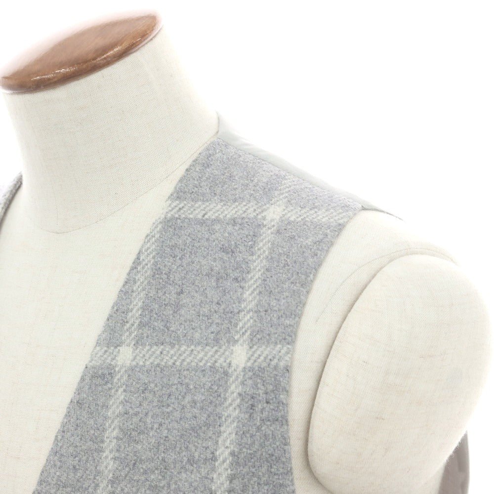 【新品アウトレット】タリアトーレ TAGLIATORE ウールナイロン チェック ジレベスト グレー【 48 】【 状態ランクN- 】【 メンズ 】