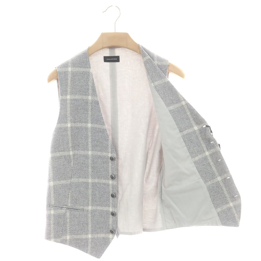 【新品アウトレット】タリアトーレ TAGLIATORE ウールナイロン チェック ジレベスト グレー【 48 】【 状態ランクN- 】【 メンズ 】