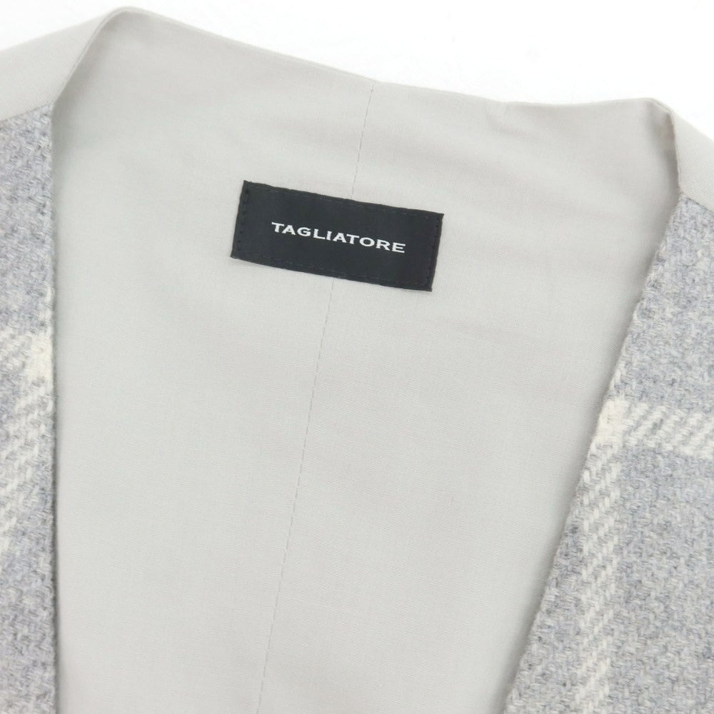 【新品アウトレット】タリアトーレ TAGLIATORE ウールナイロン チェック ジレベスト グレー【 48 】【 状態ランクN- 】【 メンズ 】