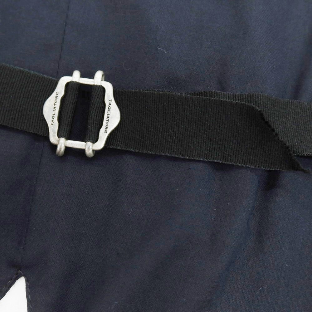 【新品】タリアトーレ TAGLIATORE アルパカナイロン ストライプ ジレベスト ブラックネイビーxホワイト【 48 】【 状態ランクN 】【 メンズ 】