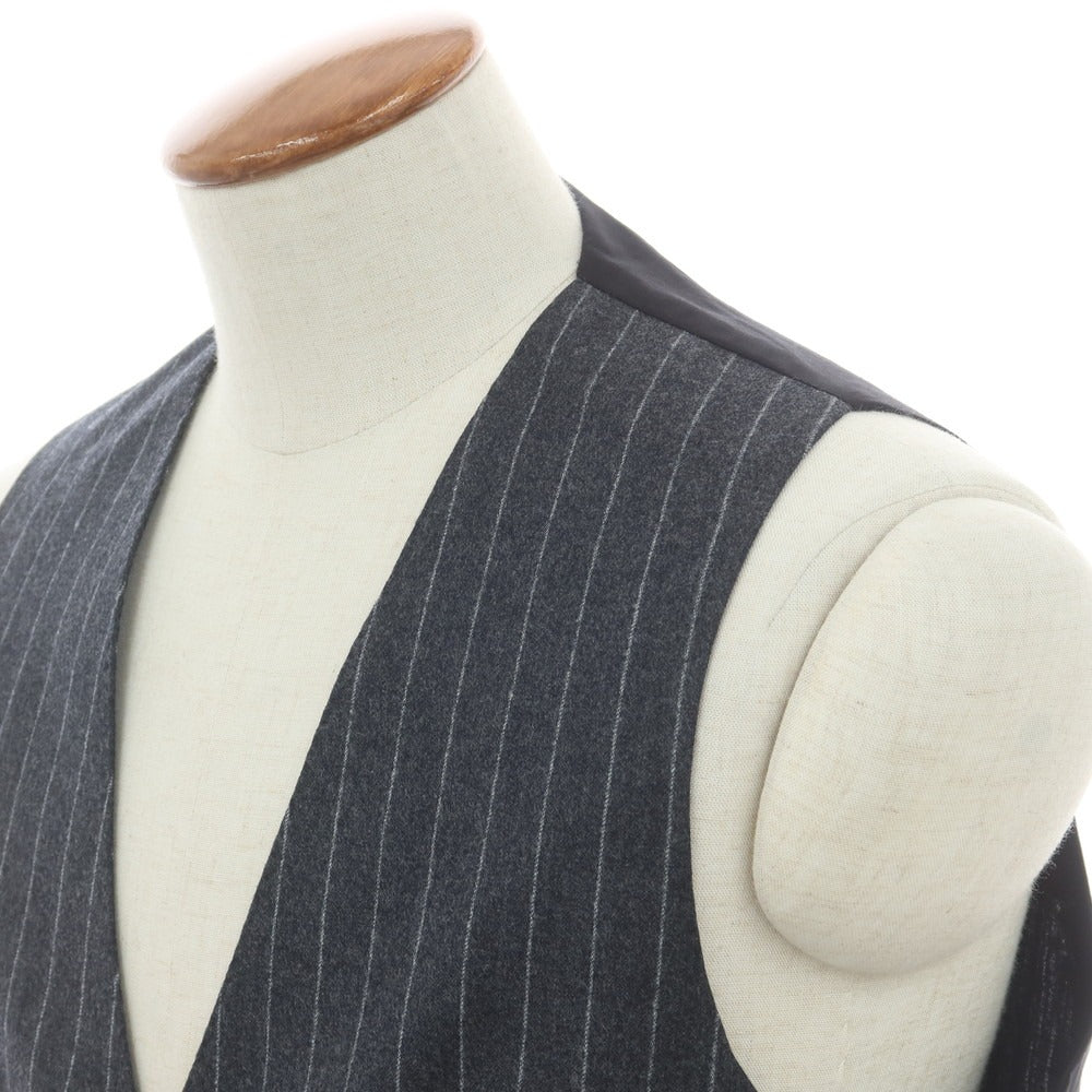 【新品】タリアトーレ TAGLIATORE ウール ストライプ ジレベスト グレーxホワイト【 48 】【 状態ランクN 】【 メンズ 】