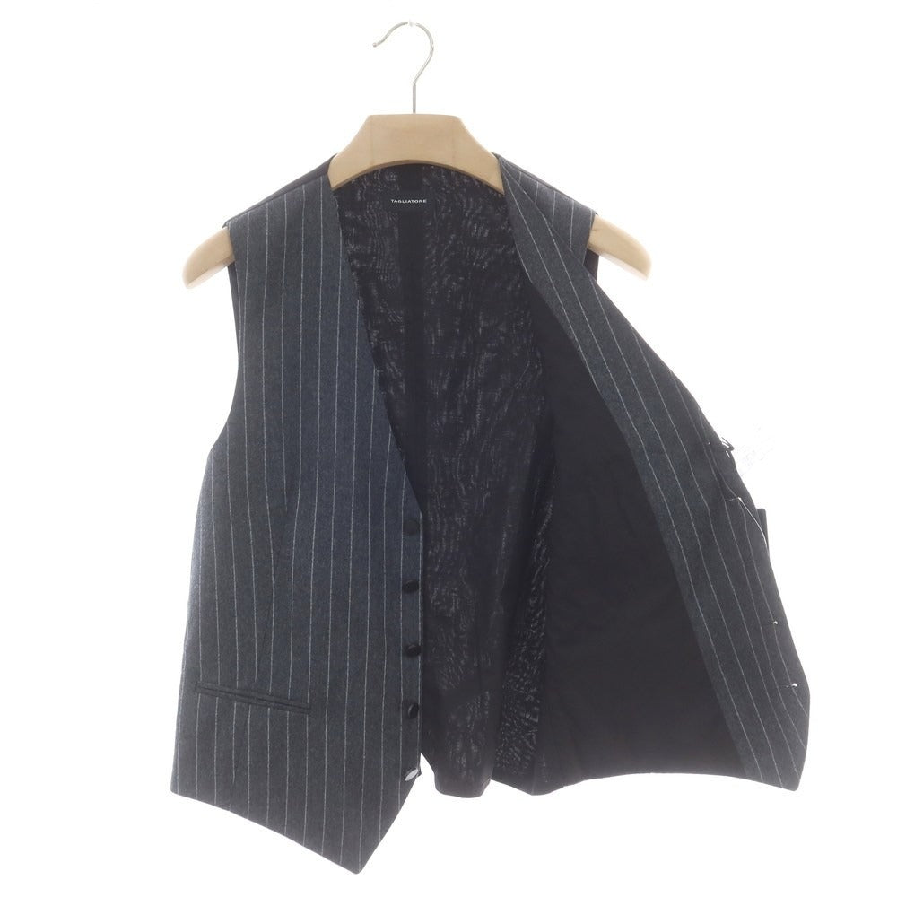 【新品】タリアトーレ TAGLIATORE ウール ストライプ ジレベスト グレーxホワイト【 48 】【 状態ランクN 】【 メンズ 】