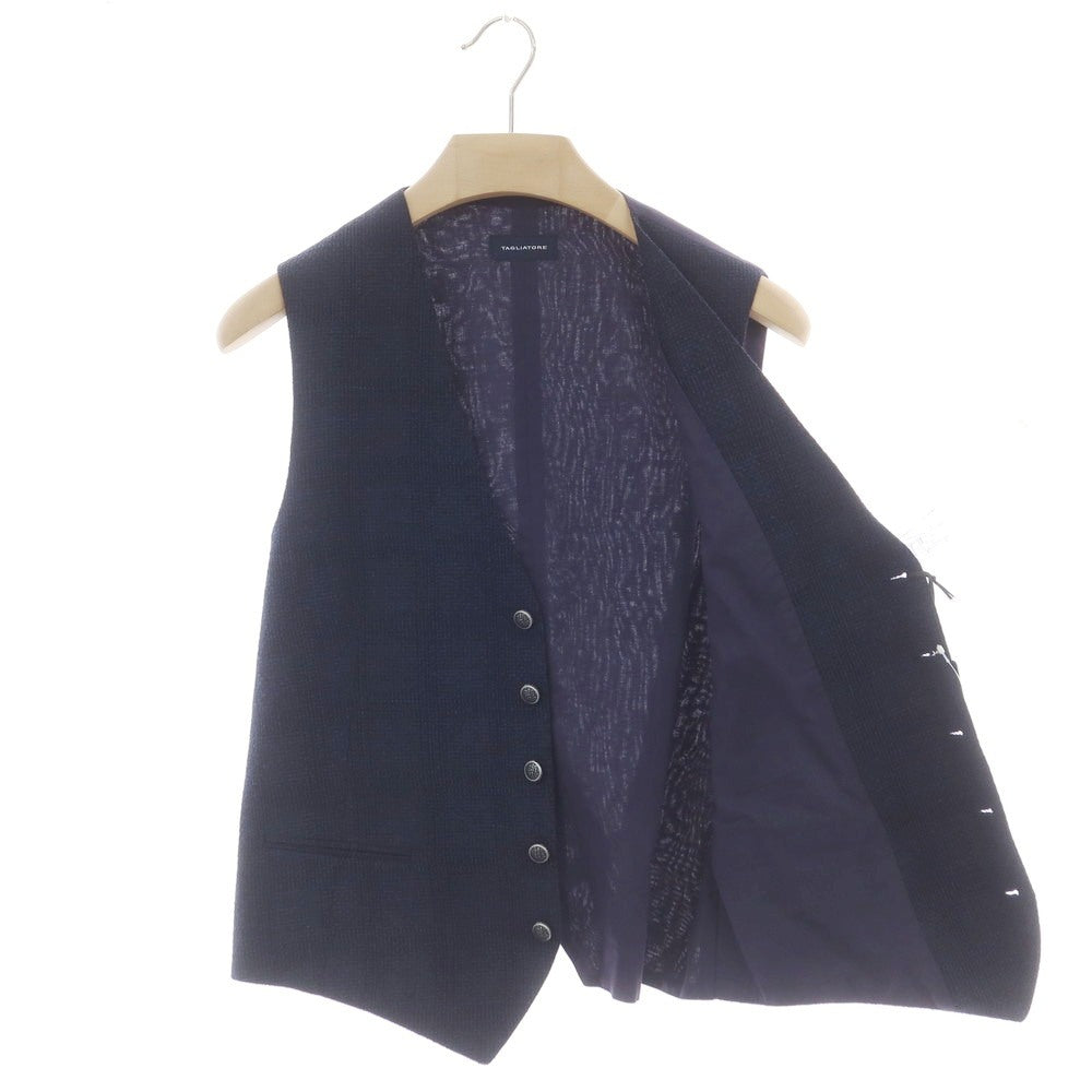 【新品】タリアトーレ TAGLIATORE ストレッチウール ジレベスト ネイビー【 48 】【 状態ランクN 】【 メンズ 】