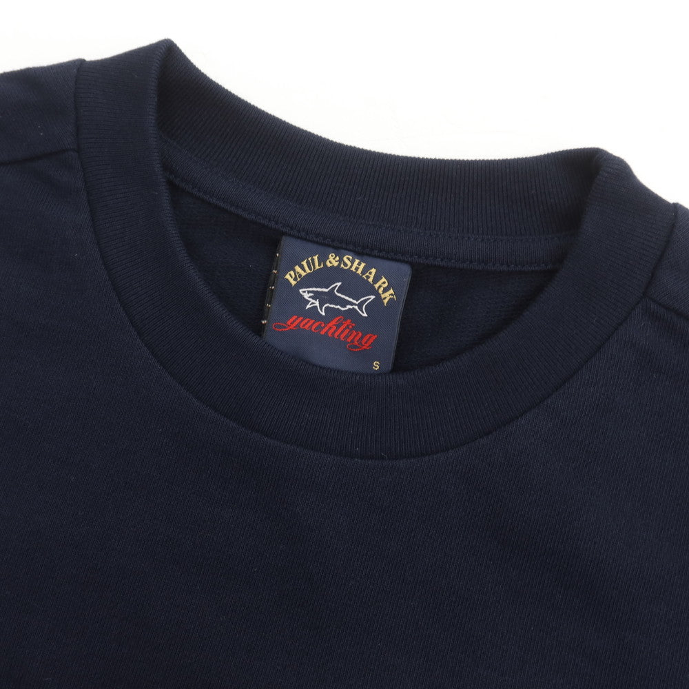【新品】ポールアンドシャーク PAUL&SHARK コットン クルーネック スウェット ネイビー【 S 】【 状態ランクN 】【 メンズ 】