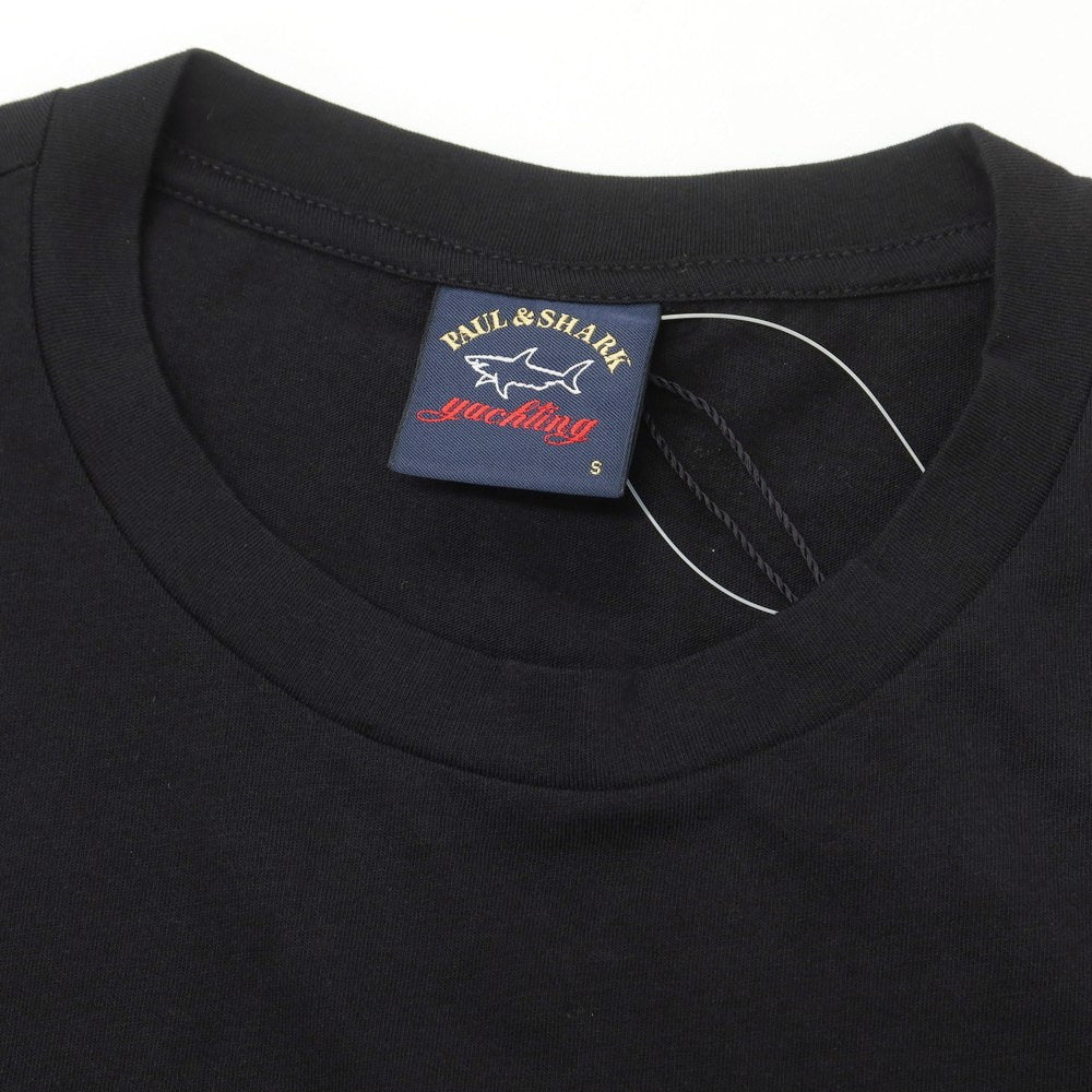 【新品】ポールアンドシャーク PAUL&SHARK コットン クルーネック 半袖Tシャツ ブラック【 S 】【 状態ランクN 】【 メンズ 】