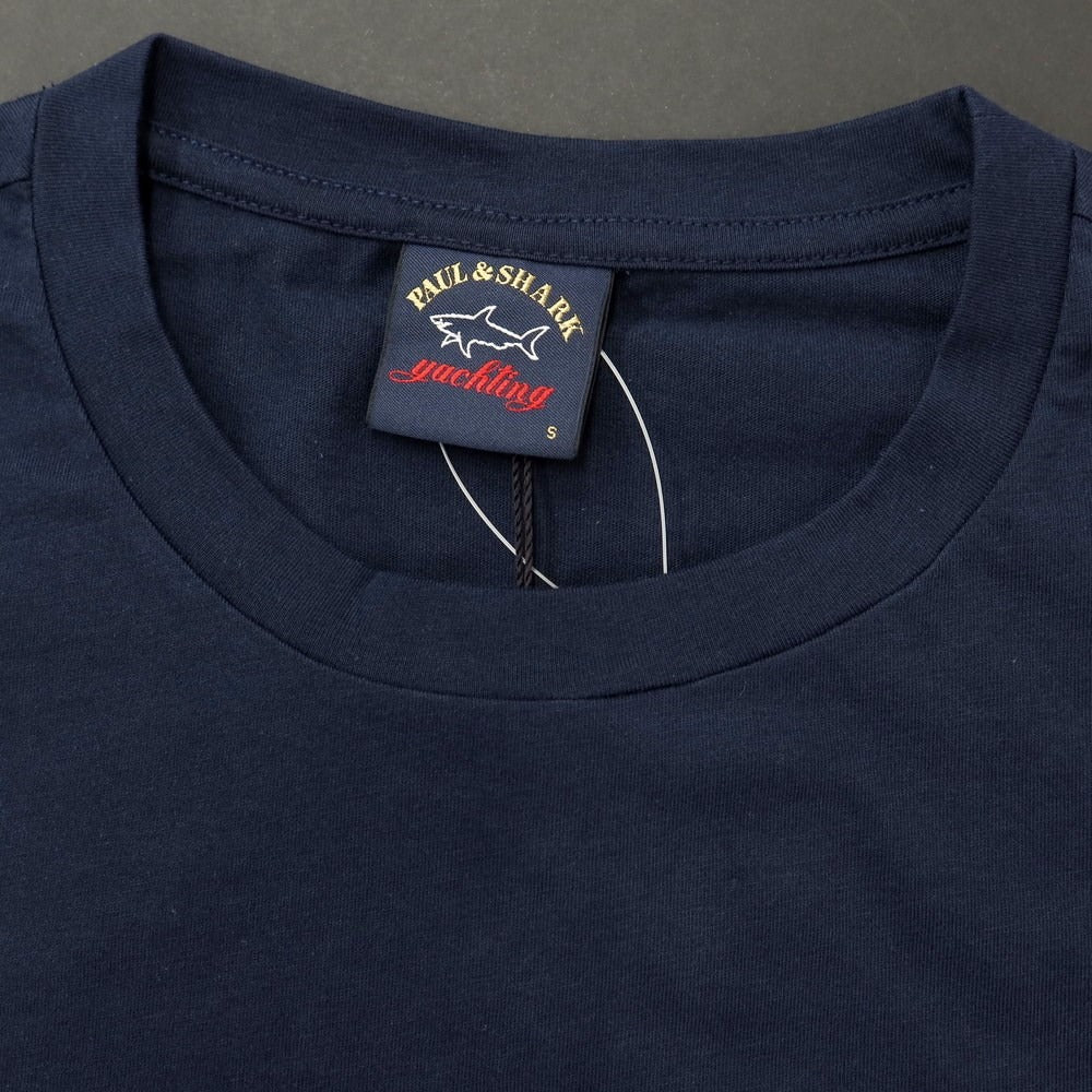 【新品】ポールアンドシャーク PAUL&SHARK コットン クルーネック 半袖Tシャツ ネイビー【 S 】【 状態ランクN 】【 メンズ 】