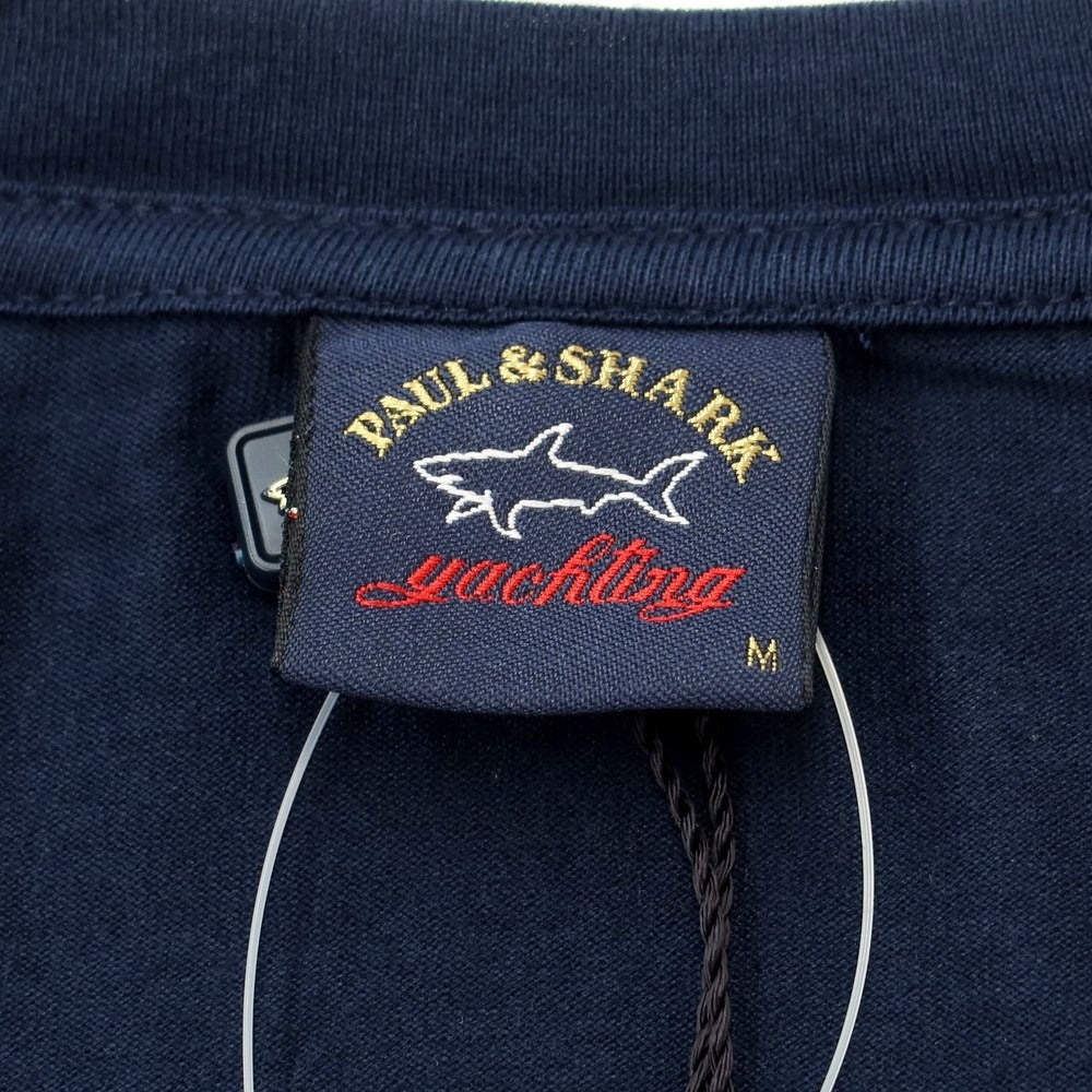 【新品】ポールアンドシャーク PAUL&SHARK コットン クルーネック 半袖Tシャツ ネイビー【 M 】【 状態ランクN 】【 メンズ 】