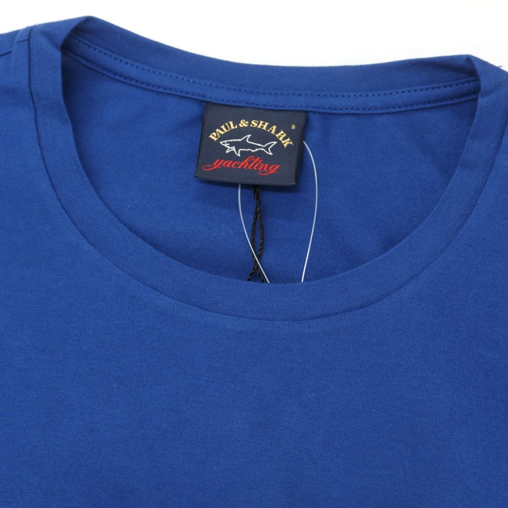 【新品】ポールアンドシャーク PAUL&SHARK コットン クルーネック 半袖Tシャツ ブルー【 S 】【 状態ランクN 】【 メンズ 】