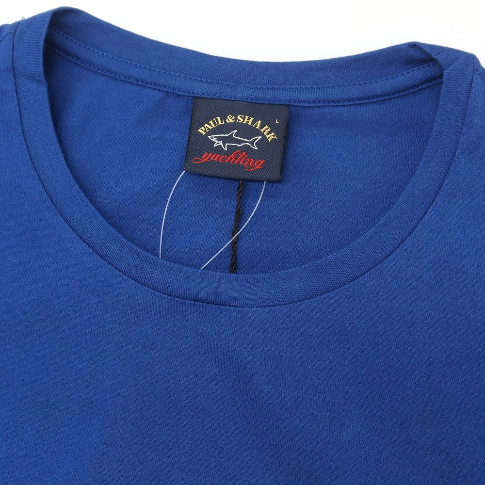 【新品】ポールアンドシャーク PAUL&SHARK コットン クルーネック 半袖Tシャツ ブルー【 L 】【 状態ランクN 】【 メンズ 】